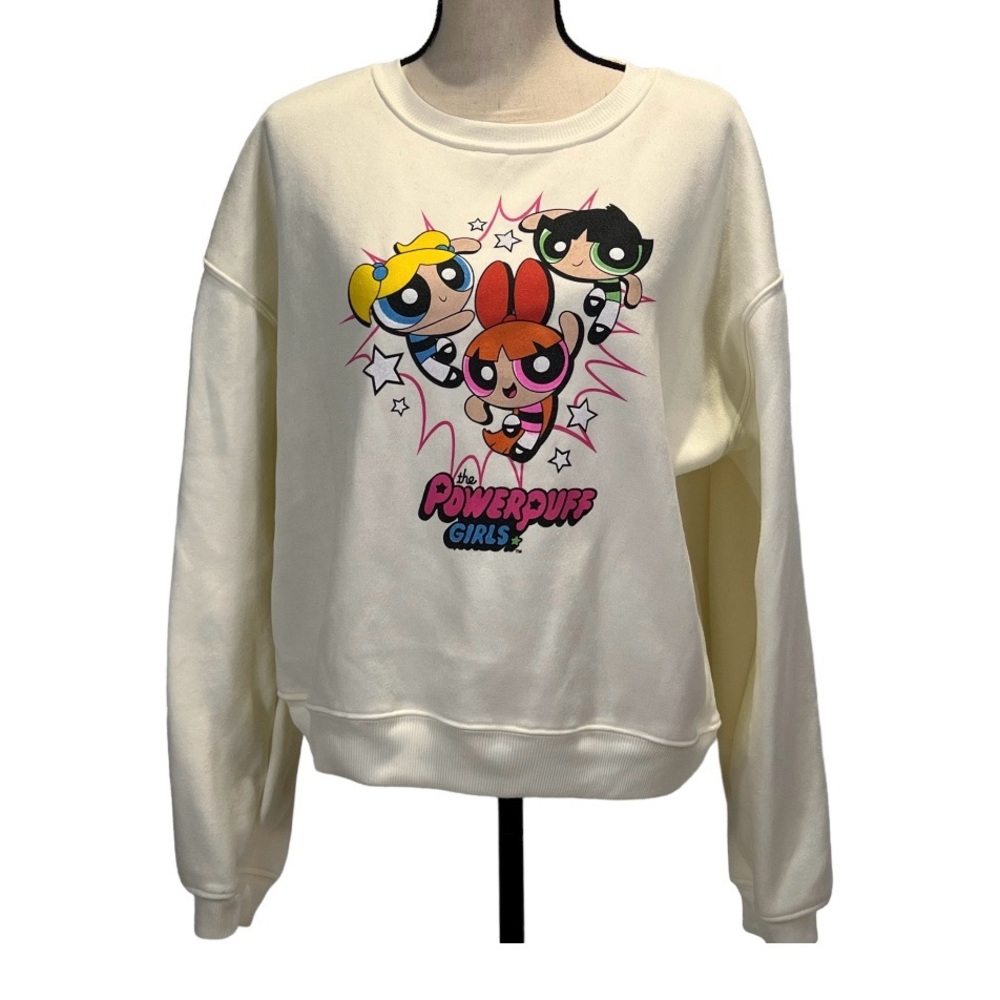 Powerpuff Girls Medium Cream Crewneck Sweatshirt